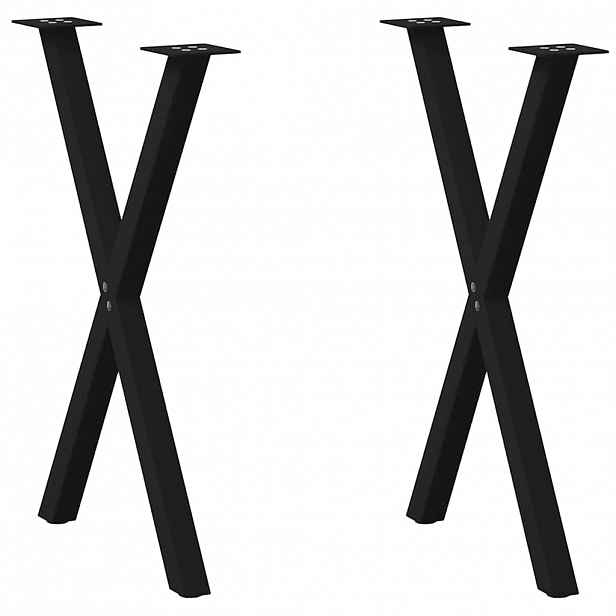 vidaXL Nohy k jídelnímu stolu ve tvaru X, 2 ks, černé, 50 x (72-73) cm, ocel