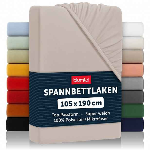 Blumtal PROSTĚRADLA s napínacím mechanismem, balení 2 ks 105/190/30 cm Šedošedá
