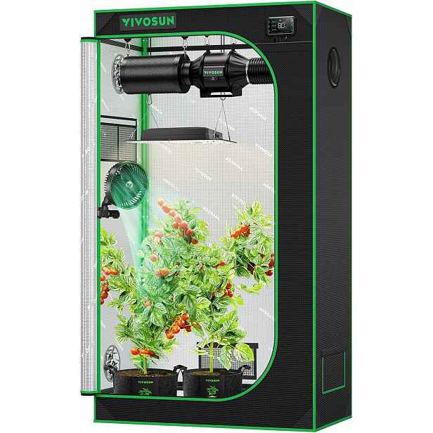 Growbox Skleník Stan Pro Pěstování Rostlin Vivosun S326 36X20X63'' Zahrada