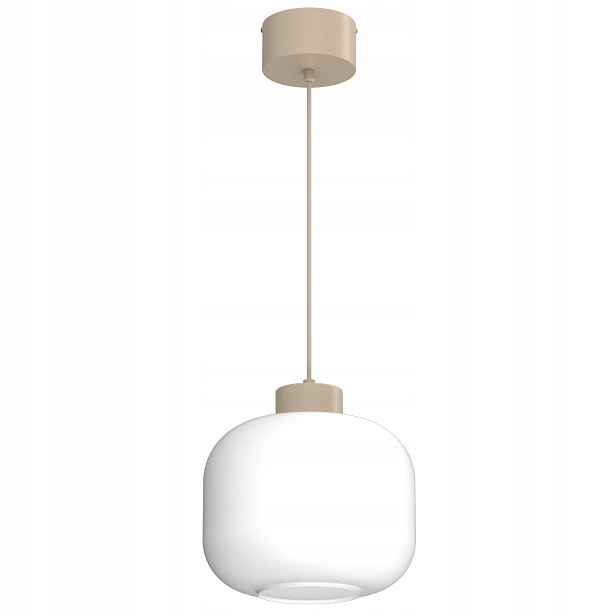 Luminex Galante závěsná lampa béžová s bílým stínítkem E27 1x15W
