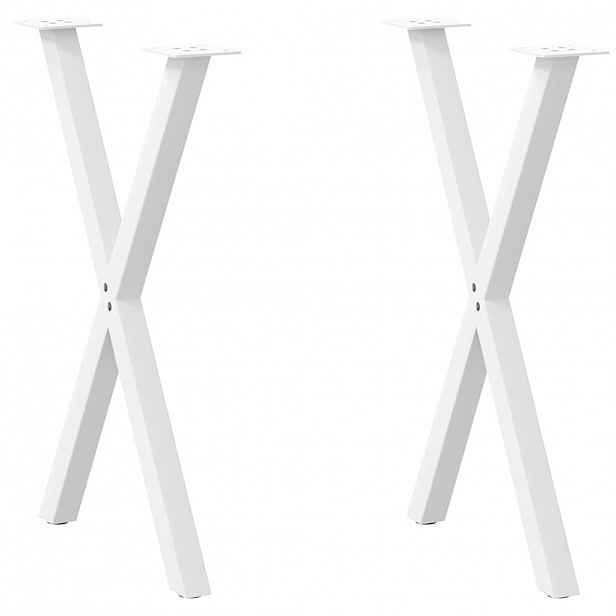 vidaXL Nohy k jídelnímu stolu ve tvaru X, 2 ks, bílé, 50 x (72-73) cm, ocel