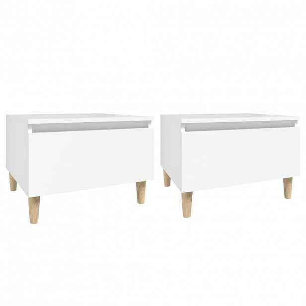 vidaXL Odkládací stolky 2 ks bílé 50 x 46 x 35 cm kompozitní dřevo