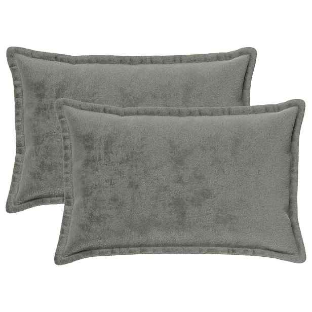 vidaXL Povlak na polštář 2 ks HOUTEN Tmavě šedá 40 x 60 cm Flanel