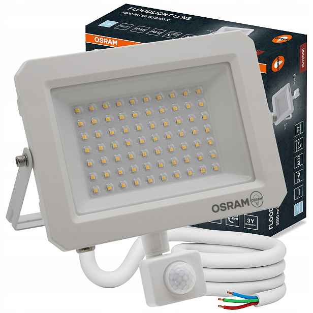Led reflektorová lampa Halogenová Led lampa s senzorem 50W 5500lm 6500K IP65