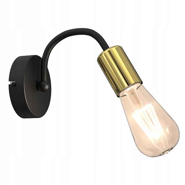 Nástěnné svítidlo Luminex Dow černo-zlaté 1xE27 15W loft IP20 nástěnné