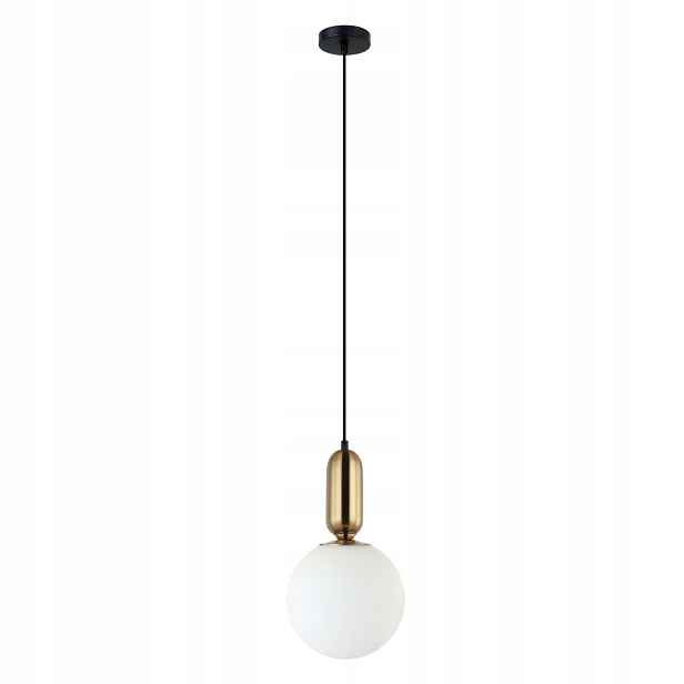 Italux Aldeva závěsná lampa koule černá/starožitná hnědá E27