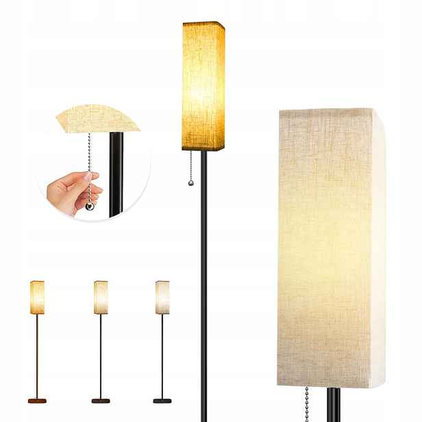 Moderní Stojací Lampa Se 3 Barevnými Teplotami, Stínidlo Z Lnu 172 CM