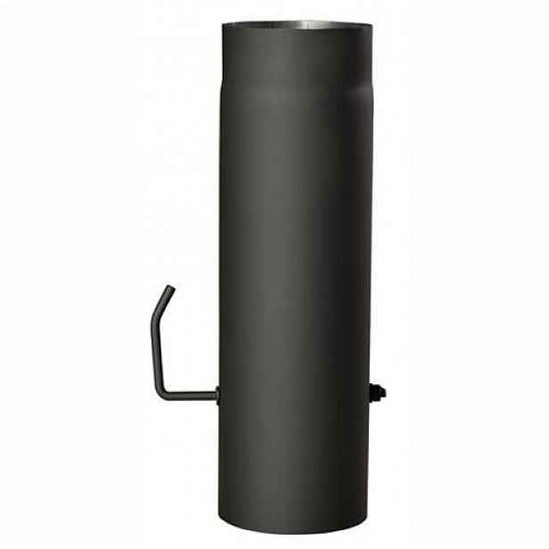Roura kouřová s klapkou 145 mm/50 cm, silnostěnné 1,5 mm, černá MA654449