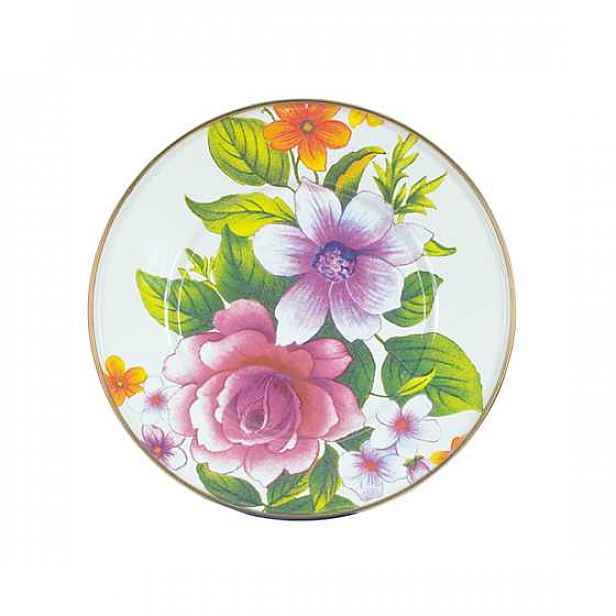 Smaltovaný dezertní talíř "Flower Market" 20 cm, bílý - MacKenzie-Childs
