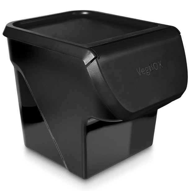 VILDE Úložný box na brambory a cibuli s větráním, VEGBOX černý (14l - 5-8kg brambor)