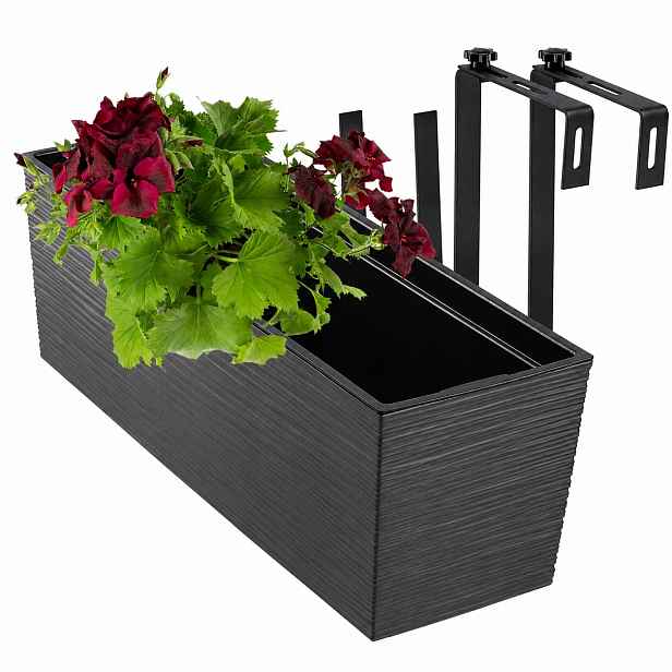 Květináč Balkonový Truhlík S Vložkou Květinový 19x56 cm Úchytky