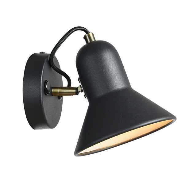 Light Prestige Nástěnné svítidlo Astama E27 černé, nastavitelné, kovové, moderní