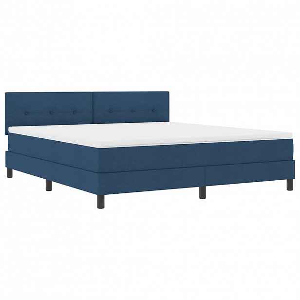 vidaXL Postel s boxspringem s LED pásky Modrá 180 x 200 cm textil
