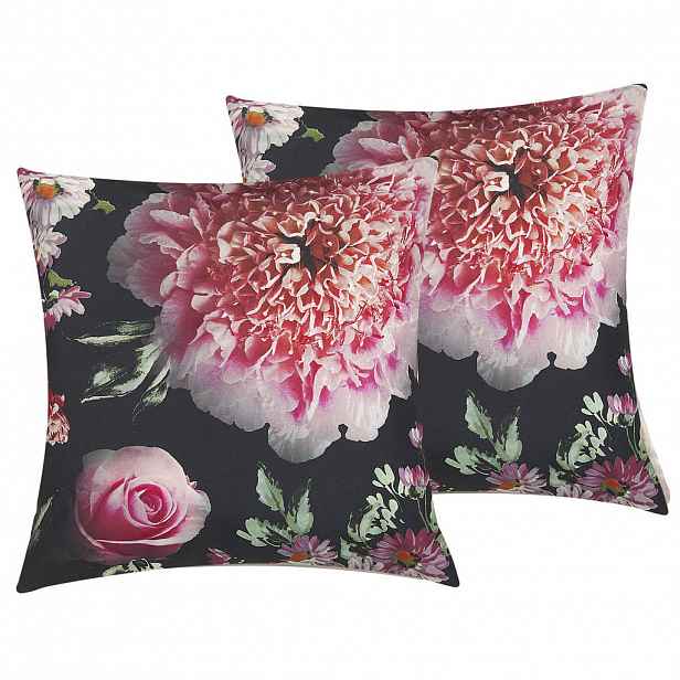 Beliani DEKORATIVNÍ POLŠTÁŘ sada 2 ks Černý 45/45 cm Hedera