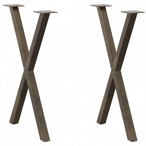 vidaXL Nohy k jídelnímu stolu ve tvaru X, 2 ks, přírodní ocel, 50 x (72-73) cm, ocel