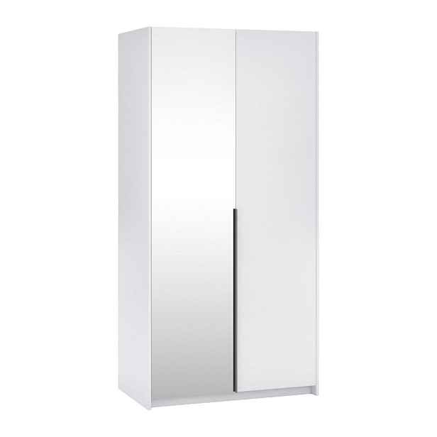MASSENO ŠATNÍ SKŘÍŇ S OTOČNÝMI DVEŘMI THALIA, 100/204/58 cm 2dveřová se zrcadlem, bílá