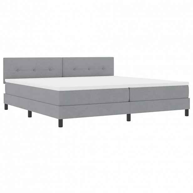 vidaXL Postel s boxspringem s čelo Světle šedá 200 x 200 cm textil