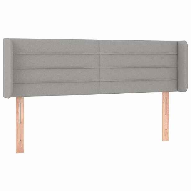 vidaXL Čelo postele typu ušák světle šedé 147x16x78/88 cm textil
