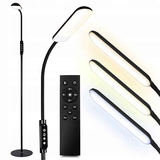 Moderní 12W Led Rgb lampa 3 barvy Stojící podlaha Široký kryt Dálkový Ovladač