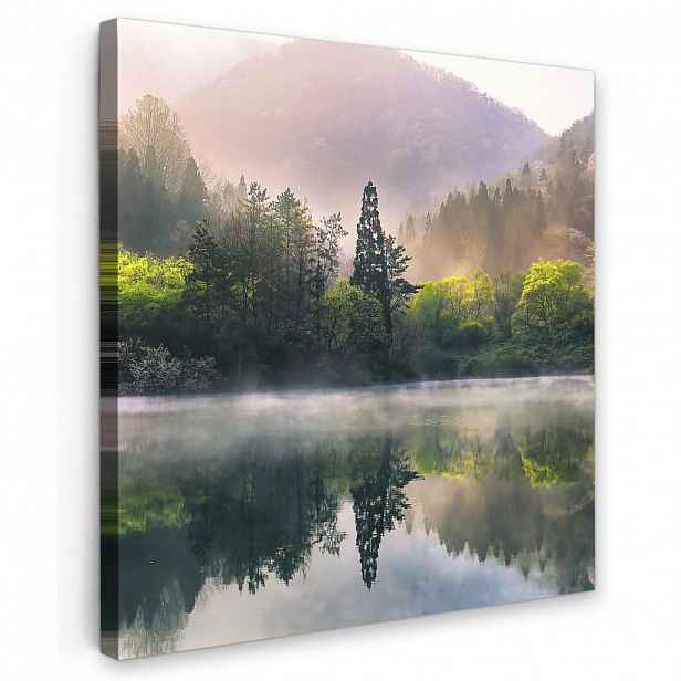 MuchoWow OBRAZ NA PLÁTNĚ Příroda - Stromy - Hory - Jezero - Voda 50x50 cm
