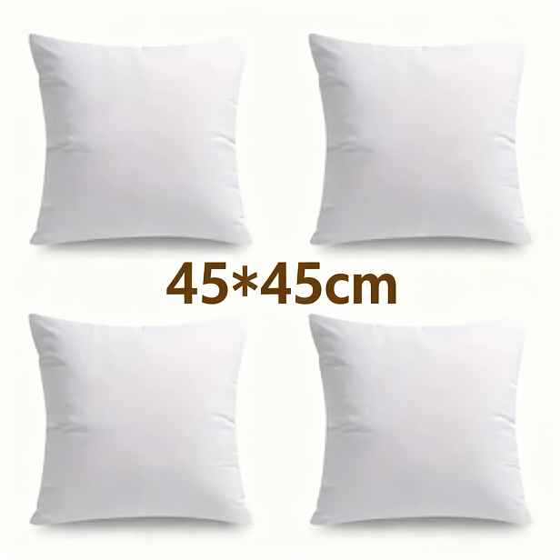 TEMU 4ks Měkkých a Nadýchaných Čtvercových Výplní do Polštářů se Zipem a Odnímatelným Potahem - 45*45cm, Celoroční Víceúčelové Dekorační Polštáře,