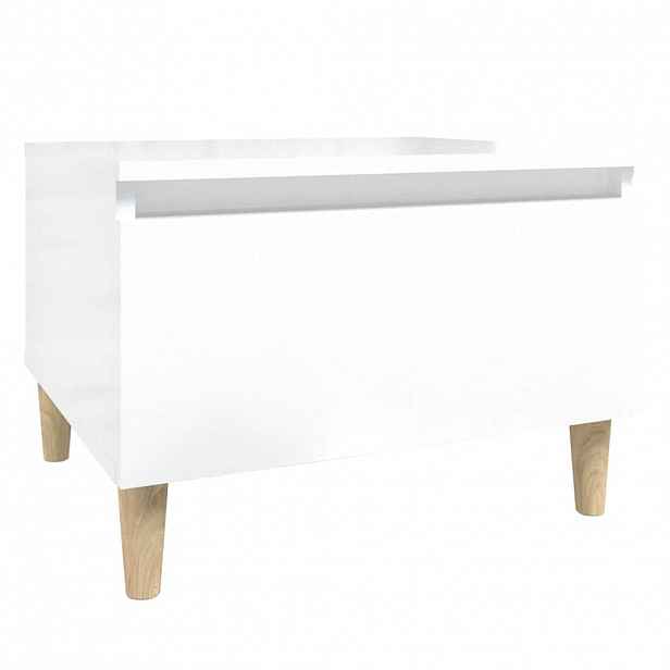vidaXL Odkládací stolek bílý vysoký lesk 50x46x35 cm kompozitní dřevo