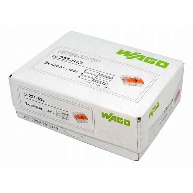 Wago Rychlospojka 3x0,5-6mm2 221-613 30 ks