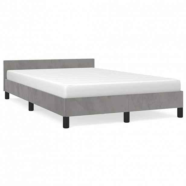 vidaXL Rám postele bez matrace světle šedá 120 x 200 cm samet