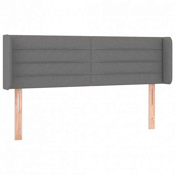 vidaXL Čelo postele typu ušák tmavě šedé 147x16x78/88 cm textil