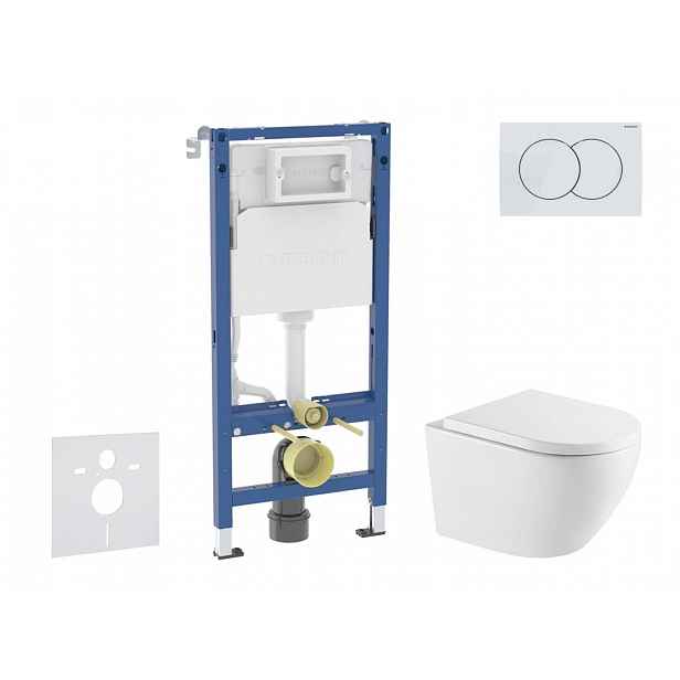 Geberit Duofix - Set předstěnové instalace, klozetu Oudee a sedátka softclose, tlačítko Delta01, alpská bílá SANI11CA31131