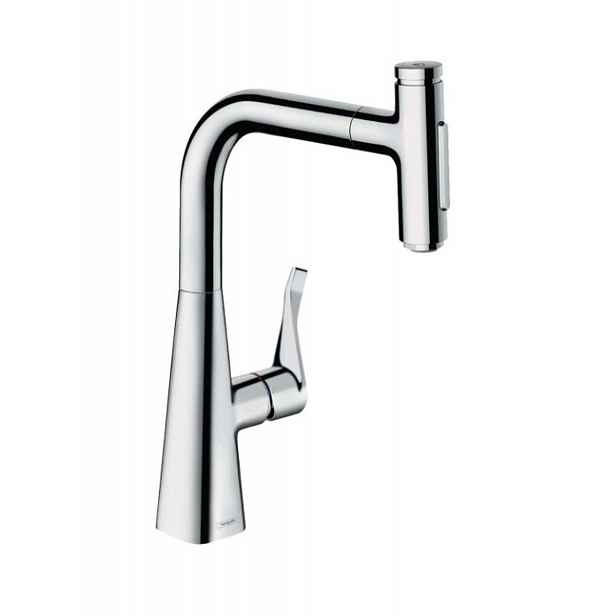 Hansgrohe M71 - Dřezová baterie Metris Select s výsuvnou sprškou, chrom 73822000