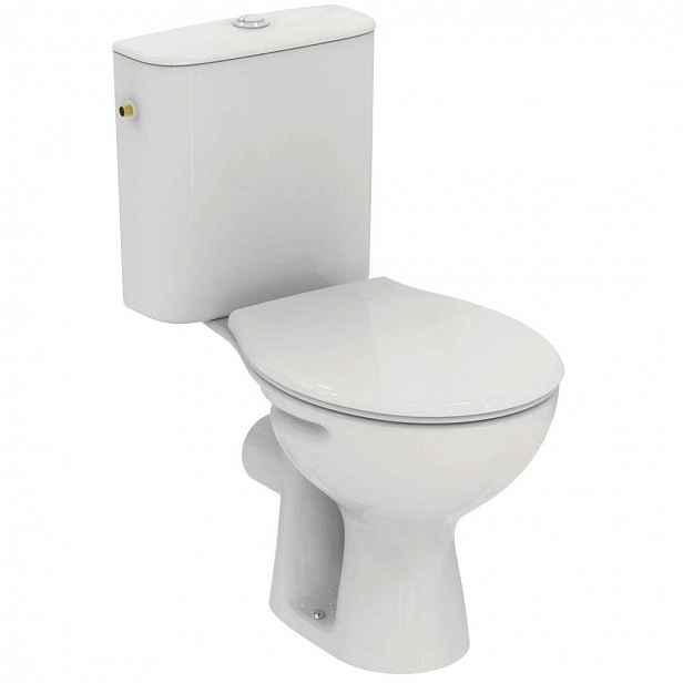 Ideal Standard Alpha - WC kombi se sedátkem, vario odpad, boční napouštění, bílá W333401