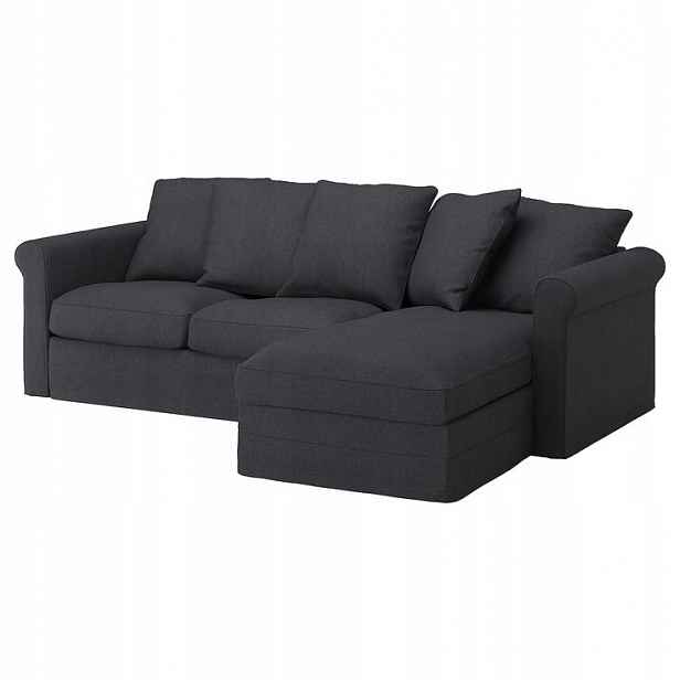Ikea Gronlid Potah na Nerozkládací pohovku pro 3 osoby s křeslem Sporda tmavě šedý