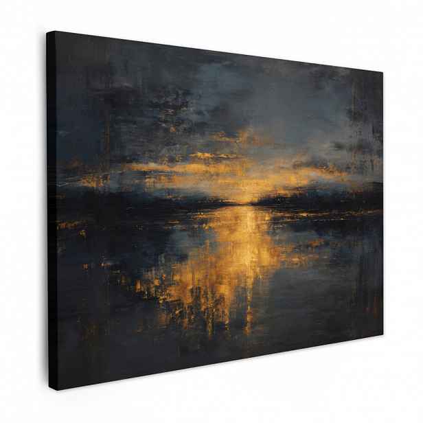 MuchoWow OBRAZ NA PLÁTNĚ Zlatý odraz na vodě 40x30 cm