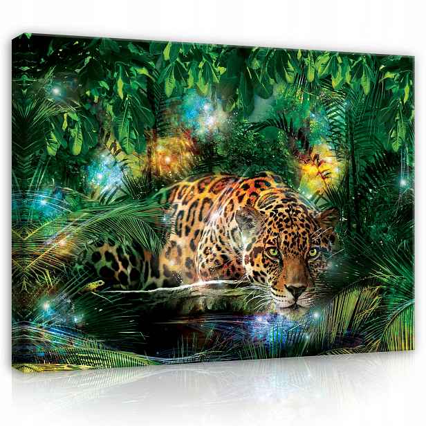 Obraz Do Obývacího Pokoje Jaguar Džungle Tygr Les Velký Na Zeď Moderní 100x70
