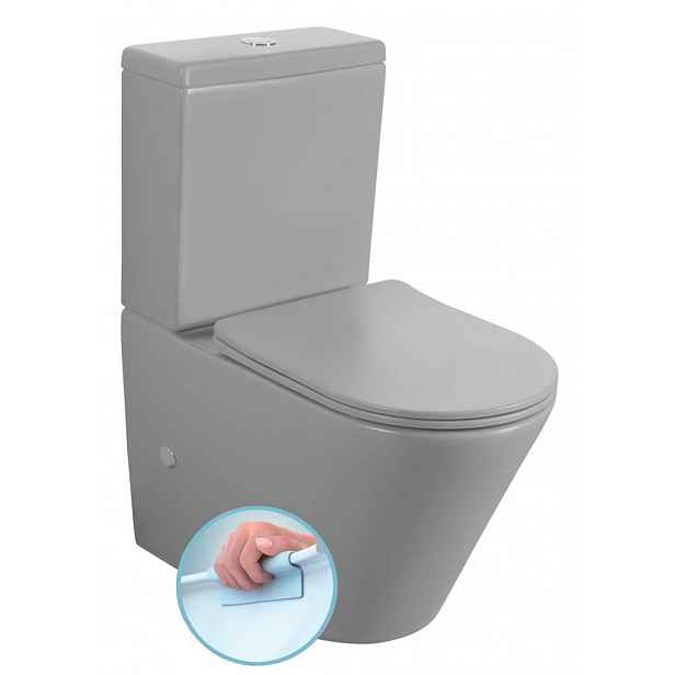 Sapho Paco - WC kombi, vario odpad, Rimless, šedá PC1012WRGR