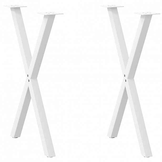 vidaXL Nohy k jídelnímu stolu ve tvaru X, 2 ks, bílé, 57 x (72-73) cm, ocel
