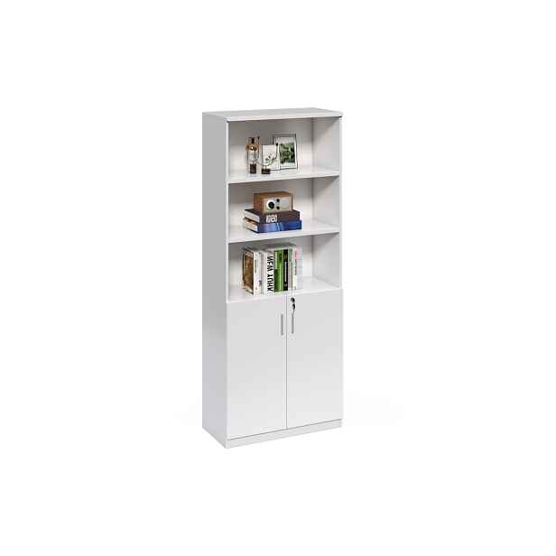 Vysoká kancelářská skříň Houseland Prime Neo 01 80 cm bílá