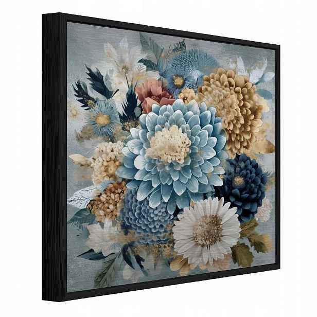 Wallarena ZARÁMOVANÉ obrazy květiny pivoňky modré 30x30 cm