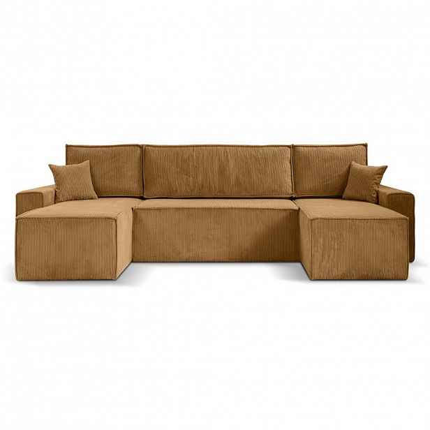 Beautysofa SEDACÍ SOUPRAVA Hektor U s funkcí spaní, žlutá