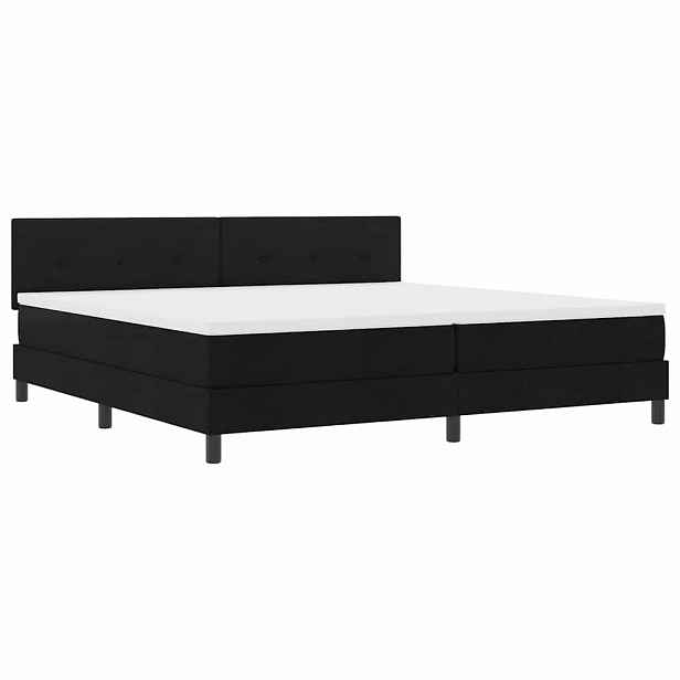 vidaXL Postel s boxspringem s LED pásky Černá 200 x 200 cm textil