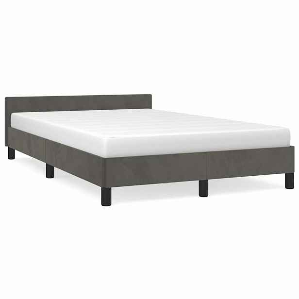 vidaXL Rám postele bez matrace tmavě šedá 120 x 200 cm samet