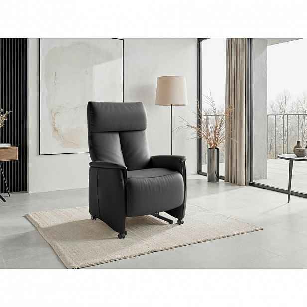 Sit & More RELAXAČNÍ KŘESLO, kůže, černá