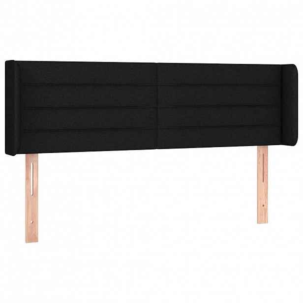 vidaXL Čelo postele typu ušák černé 147x16x78/88 cm textil
