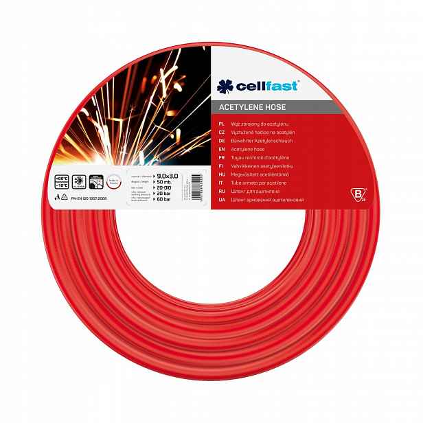 Hadice Pro Acetylen 9*3 50MB 20-010 Cellfast