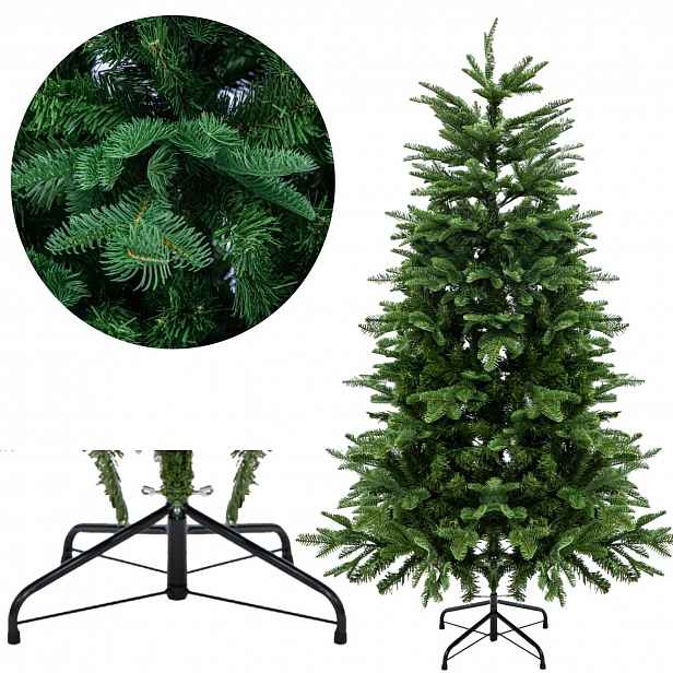 Klasický umělý vánoční stromeček hustý Pe/pvc 150 cm 570 konců stojan 47134R