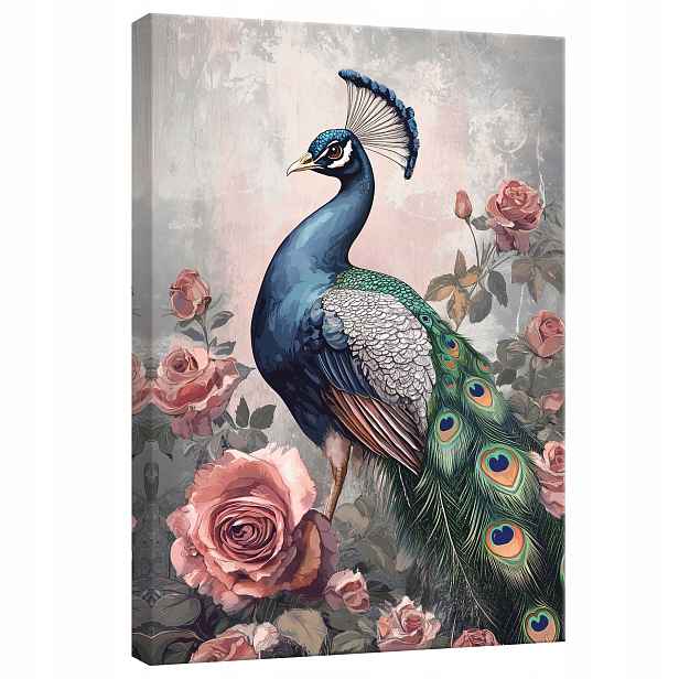 Obraz 80x120 Růže elegance krása modrá textura flóra umění