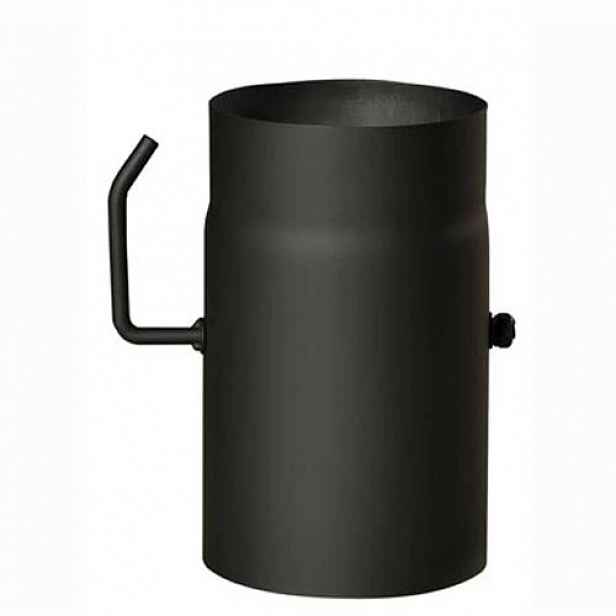 Roura kouřová s klapkou 120 mm/25 cm, silnostěnné 1,5 mm, černá MA654439