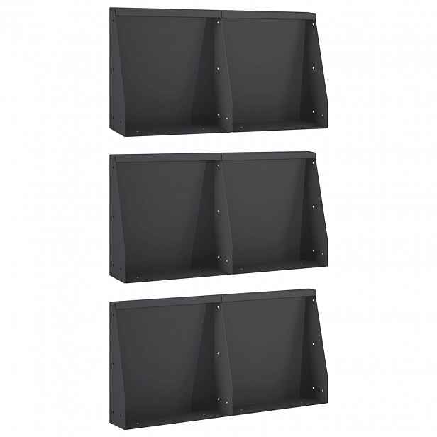 vidaXL Opěrná zeď 6 ks 40 x 12 x 40 cm Ocel Černá