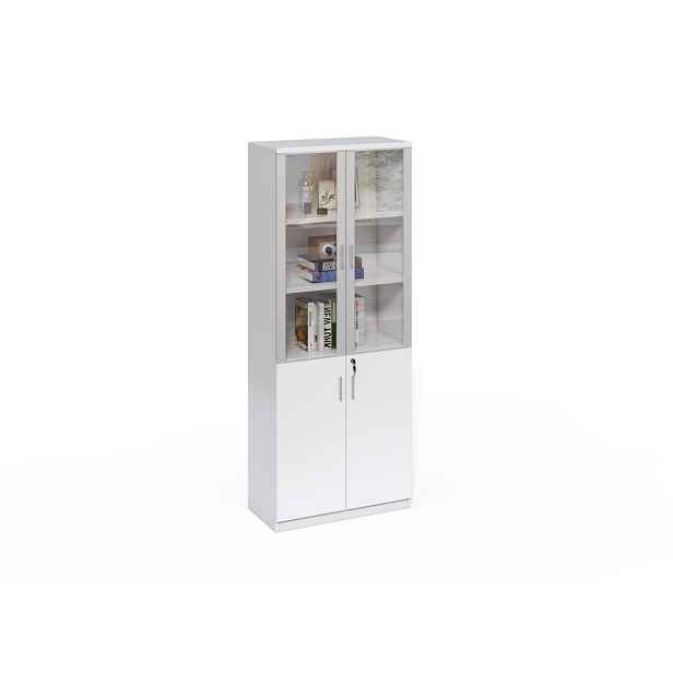 Vysoká kancelářská skříň Houseland Prime Neo 04 80 cm bílá